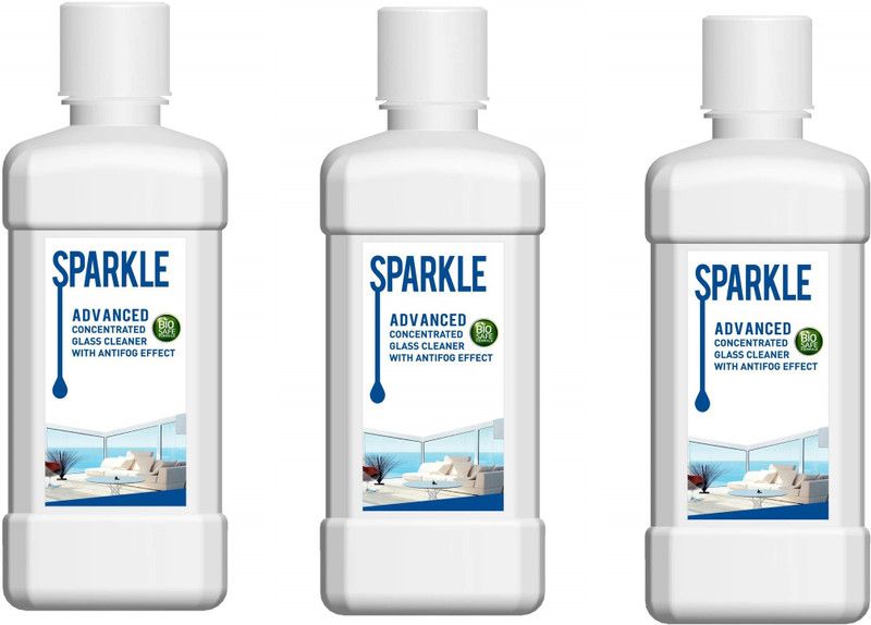 Modicare sparkle advanced concentrated glass cleaner with antifog effect 500ml set of 3  (3 x 500 ml)
