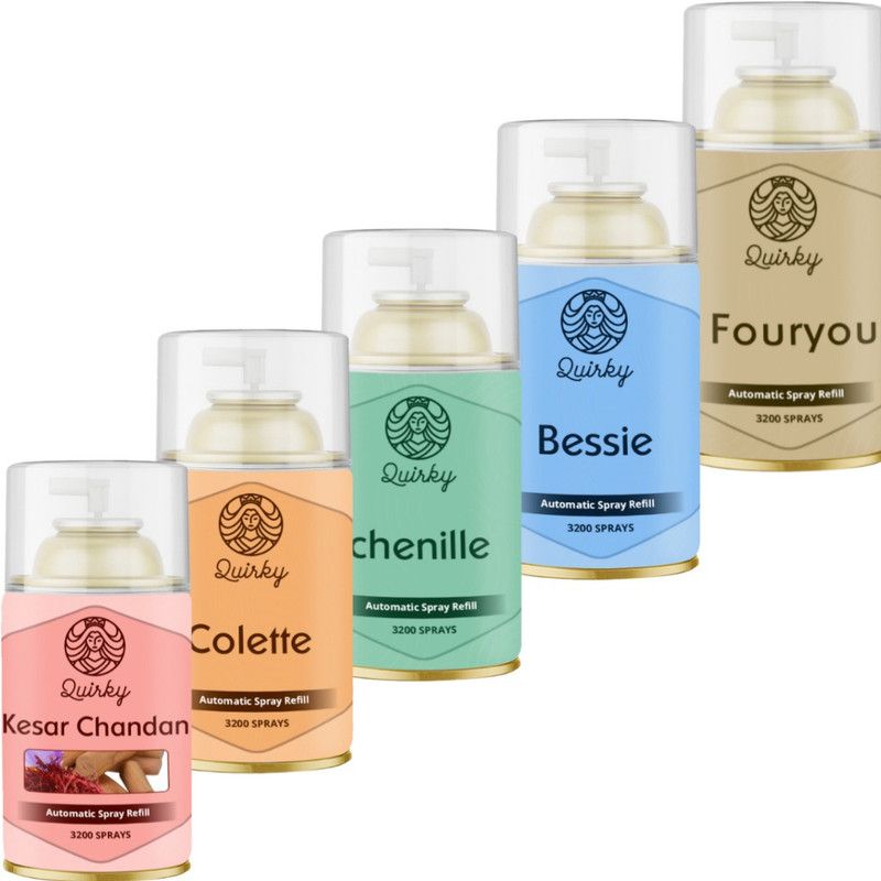 Quirky Kesar Chandan, Colette, Chenille, Bessie, Fouryou Automatic Spray  (5 x 300 ml)