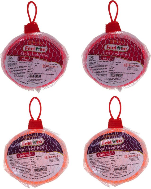 FEEL FREE ROSE, PREMIUM AIR FRESHNER WITH PREMIUM FRAGRANCES, LAVENDER Gel  (4 x 50 g)