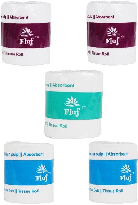 Fluf Toilet_Paper_Small_Px5 Toilet Paper Roll  (2 Ply, 120 Sheets)