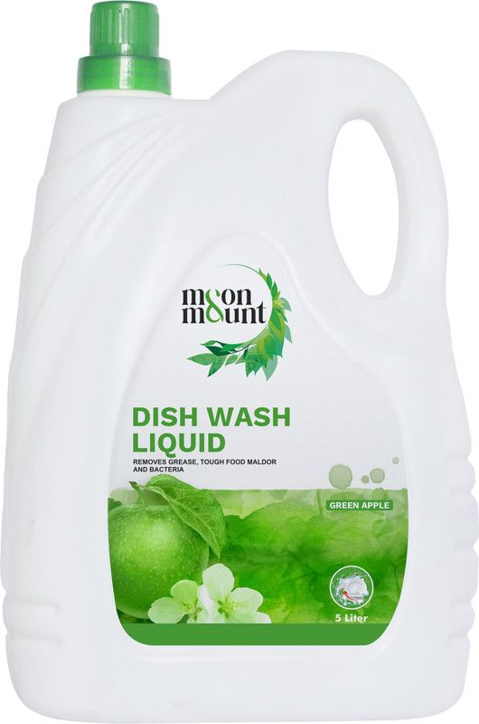 Moon and Mount Dishwash Liquid Gel Lemon Can Dish Cleaning Gel Dish Cleaning Gel  (Green Apple, 5 L)