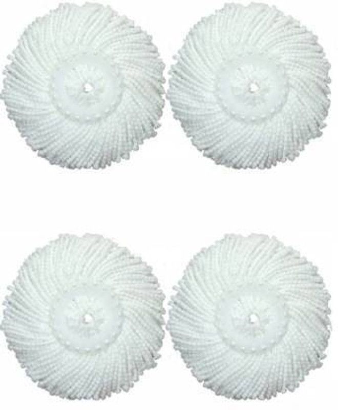 GOLDWIDE -SMARTY QUICK-SPIN MOP Refill (White)- Set of 4 Pcs Refill  (White)