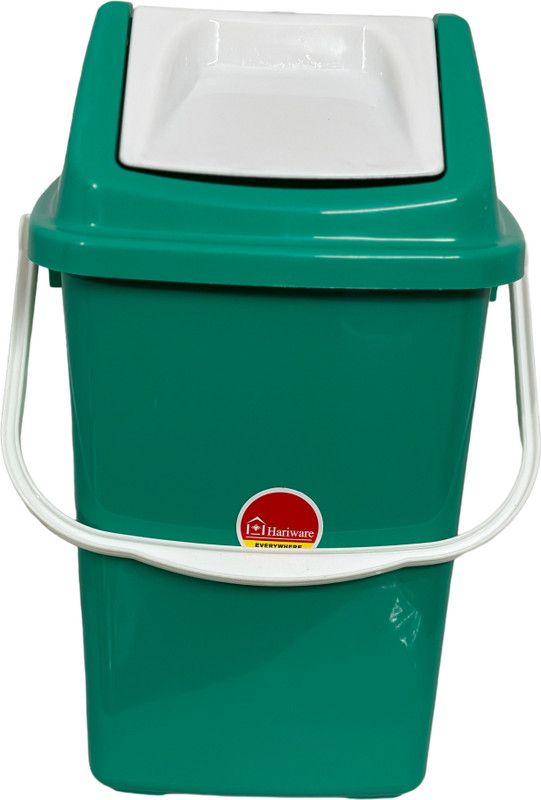 Hariware New 360 Degree Rotate Swing Bucket 11L for Kitchen and Bathroom 100% Virgin Plastic Dustbin  (White, Green)