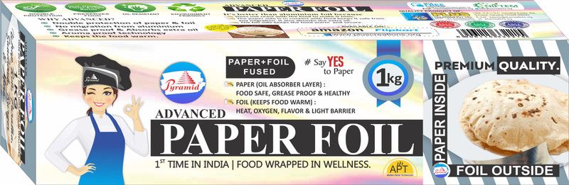Pyramid paper Foil 1 kg with cutter blade Paper Inside & Foil Outside, 2 in 1 Benefits  (0 Ply, 0 Sheets)