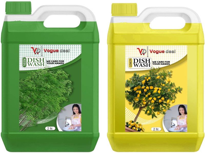 VOGUE DEAL 2 Ltr Neem + 2 Ltr Lemon Dish Cleaning Gel Dish Cleaning Gel  (Neem&Lemon, 2 x 2 L)