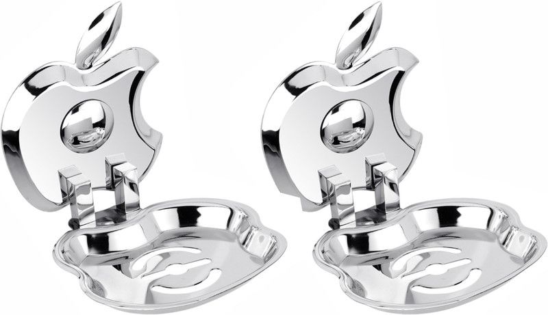 Easyhome Furnish Set of 2 pieces 304-Stainless Steel Soap Dish  (Glossy Silver)