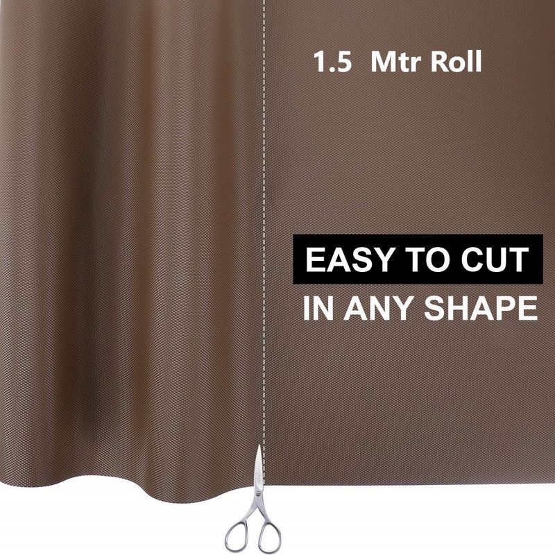 Home Ark 1.5 Meter Long Roll/Mat for Kitchen, Shelf .Anti slip and waterproof(Brown)  (1 Ply, 1 Sheets)