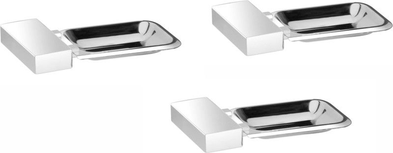 Easyhome Furnish Set of 3 pieces 304-Stainless Steel Soap Dish -  (Glossy Silver)