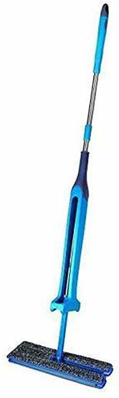 kirfiz Stainless Steel Switch N Clean Mop Hand Push Sweepers with Double Side Microfiber for Hard Floor Cleaner Wet & Dry Mop( multi color ) Wet & Dry Mop  (Blue)