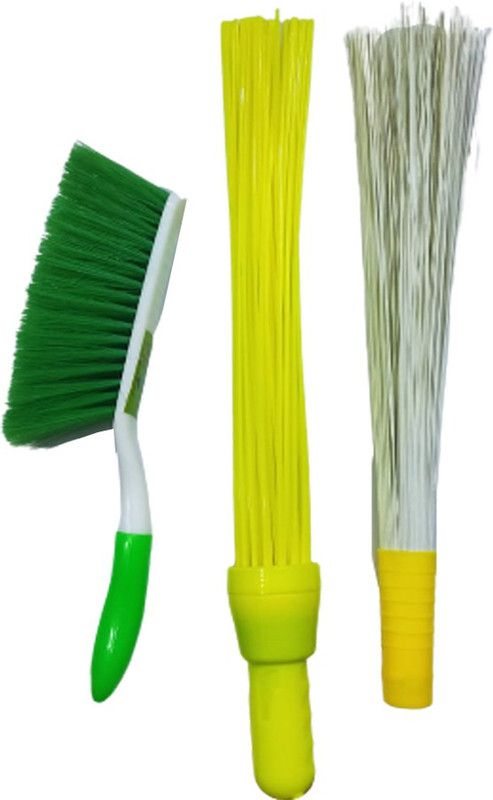 Clean Expert Plastic Dry Broom  (Multicolor, 3 Units)