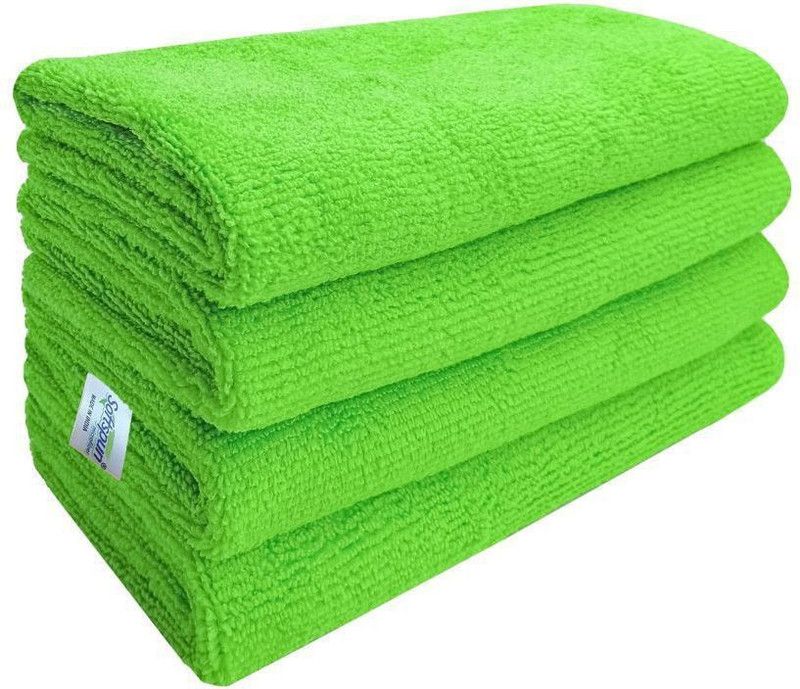 blue seed Microfiber Cloth Cleaning Cloth/Kitchen Cloth Towel for Home Cleaning Wet and Dry Microfiber Cleaning Cloth  (4 Units)