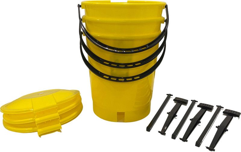 THE HOME USE SOLO 3 PSC PEDAL DUSTBIN SET - YELLOW Plastic Dustbin  (Yellow, Pack of 3)