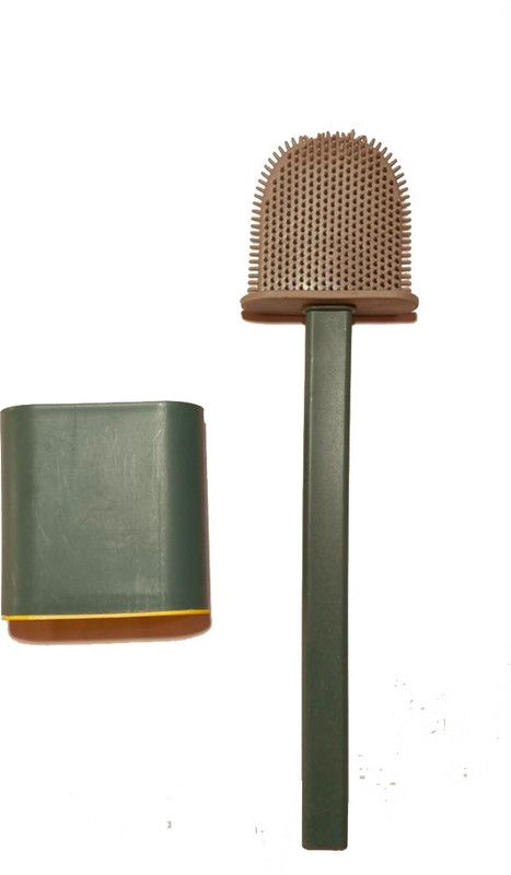 MOUNTEMPORIUM Toilet Brush and Holder Set (Pack of 1,Green) with Holder  (Green)