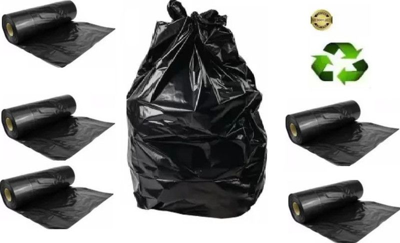 Aagam Black 48 cm x 56 cm 6 Rolls Medium 35 L Garbage Bag  (180Bag )