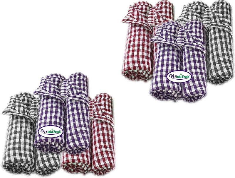 Ninki Fresh Kitchen Napkins, Duster, Cleaning Cloth Soft and Multicolour, Multipurpose Kitchen Roti Napkin, Table Wiper Dry Cotton Cleaning Cloth  (12 Units)