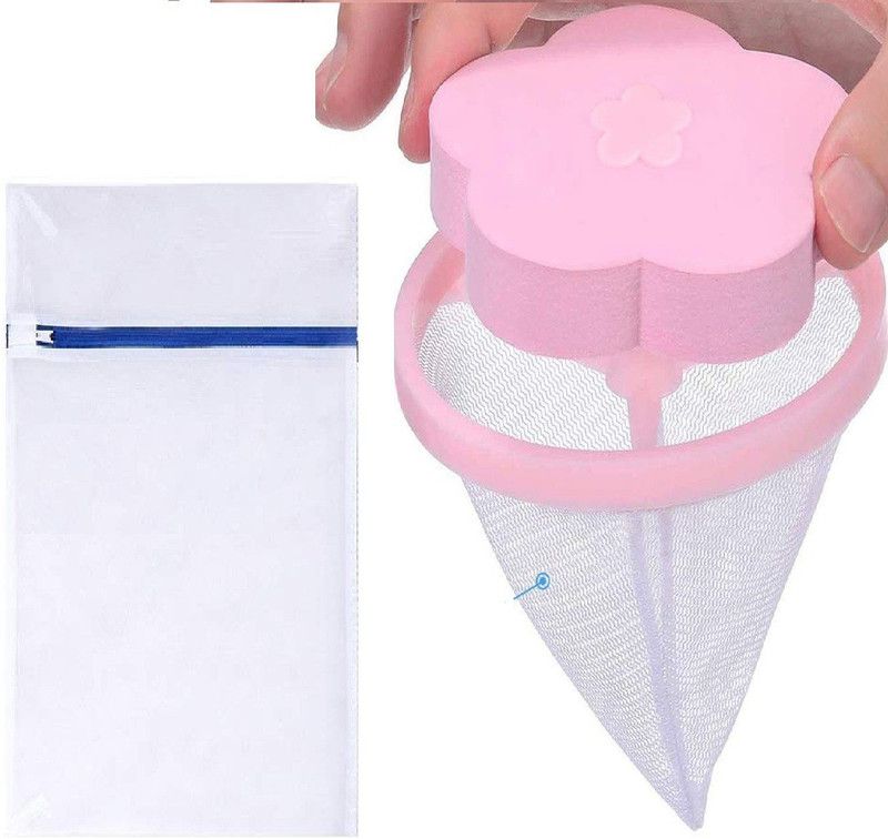 HemCorp Combo of Fine Mesh Washing Bag(50x40) & FlowerShape Floating Net Washing Filter Detergent Bar  (0.2 g, Pack of 2)