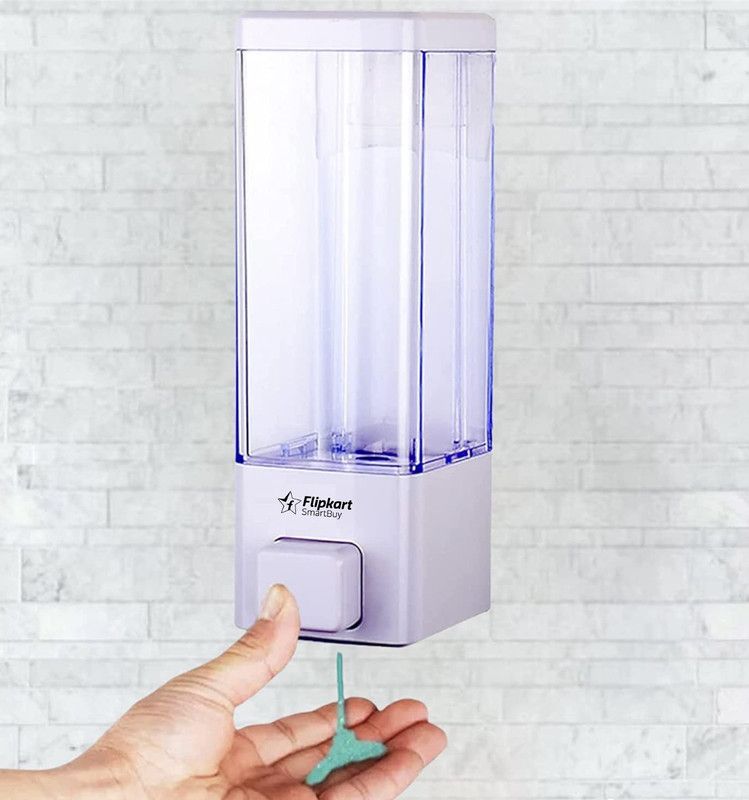 Flipkart SmartBuy Slim Wall Mount Liquid Soap Dispenser White - 1 Piece 350 ml Conditioner, Foam, Gel, Lotion, Shampoo, Liquid Dispenser  (White)