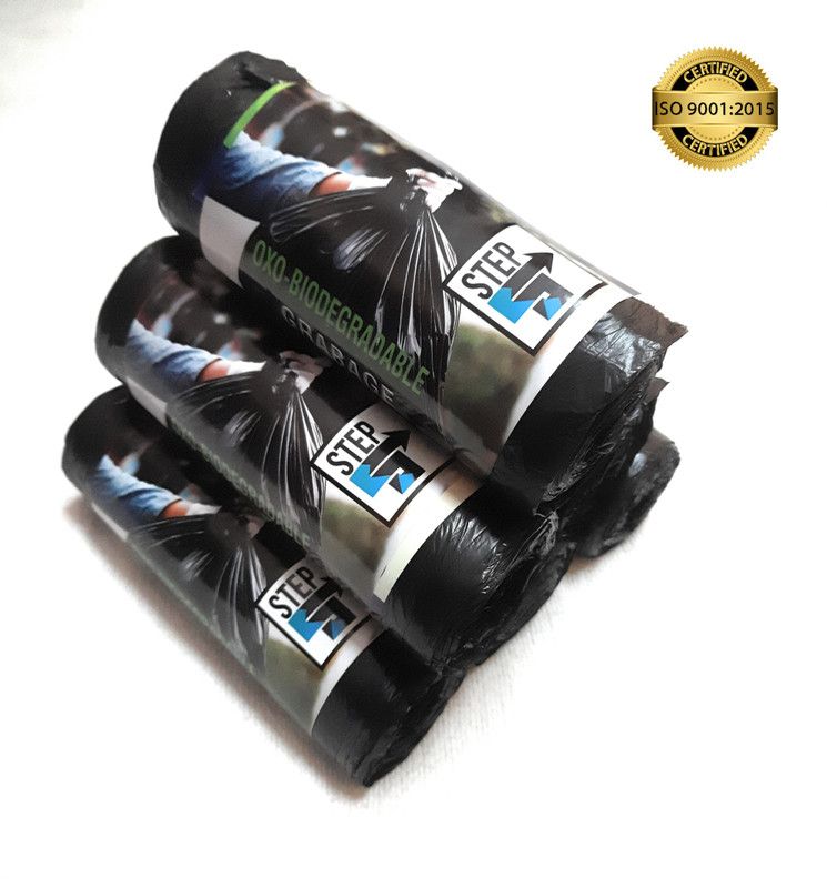 Step Biodegradable Garbage Bags Medium Size- 6Rolls -180 Bags Black Colour (Dustbin Bag/Trash Bag/Waste Collection Bag) for Multiple use Medium 5 L Garbage Bag  (180Bag )