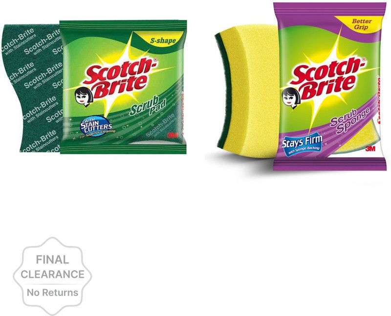 SCOTCH BRITE Scrub Spong & green pad Scrub Pad  (Large)