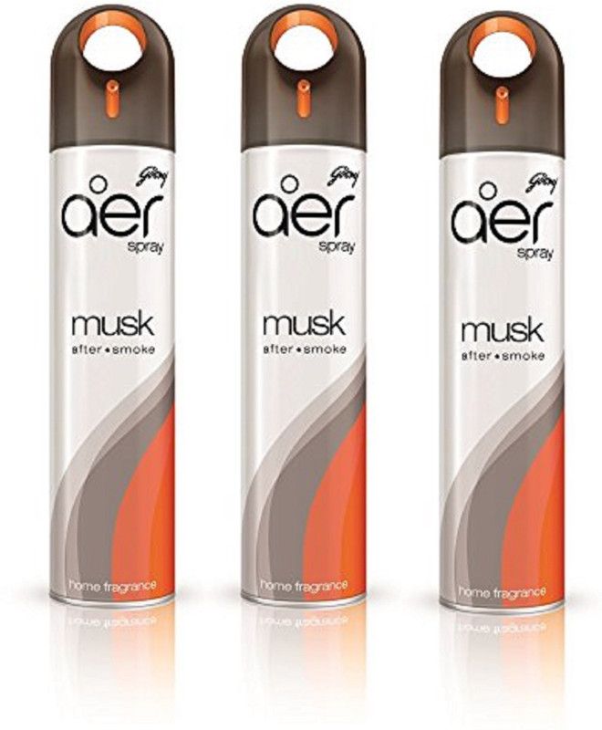 Godrej AIR FRESHENER Musk After Smoke (SET OF 3) Spray (900 ml) Spray  (3 x 300 ml)