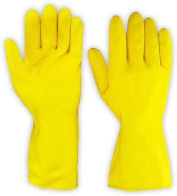 VUMNIX High Grade Quality Latex Rubber Material Multi Use Reusable Safety Hand Gloves. Wet and Dry Glove  (Large)