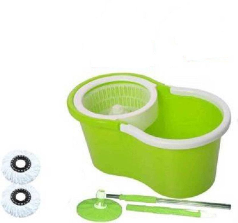Navsatmbh Home Cleaning Set with Magic Spin 360 Degree Rotating Bucket Mop Set