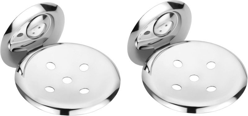Easyhome Furnish Set of 2 pieces Stainless Steel Soap Dish - Creta Series  (Steel)