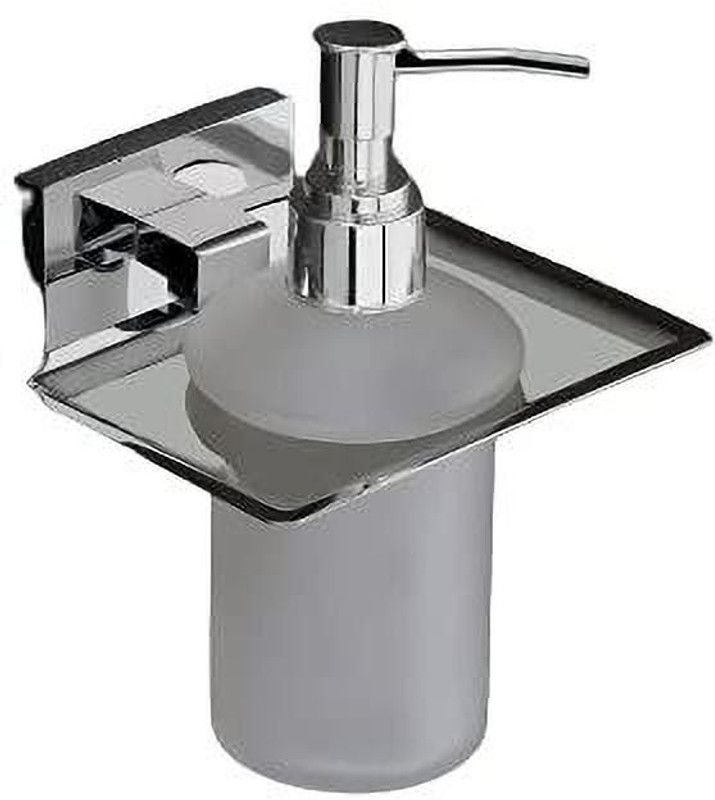 MAPPLE Stainless Steel and Glass Liquid Soap Dispenser, Liquid Holder, Wall Mounted Liquid Soap, Lotion, Shampoo Soap, Sanitizer Dispenser for Home and Kitchen 250 ml Liquid, Lotion, Shampoo, Soap Dispenser  (Silver)