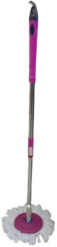 Gentech Pink Mop Stick Set with Steel Rod, Plastic Handle, Head and 1 Refill - Mop Head and Rod  (Pink)
