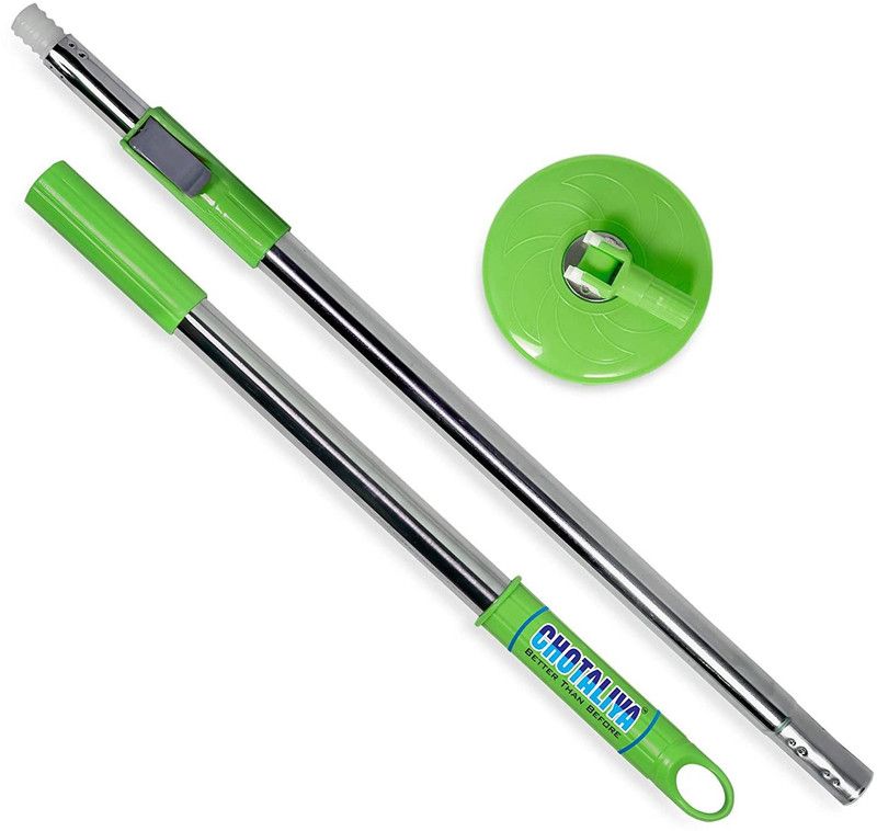 CHOTALIYA DH-555 Stainless Steel and Plastic Mop Handle with Disk Mop Head and Rod  (Green)