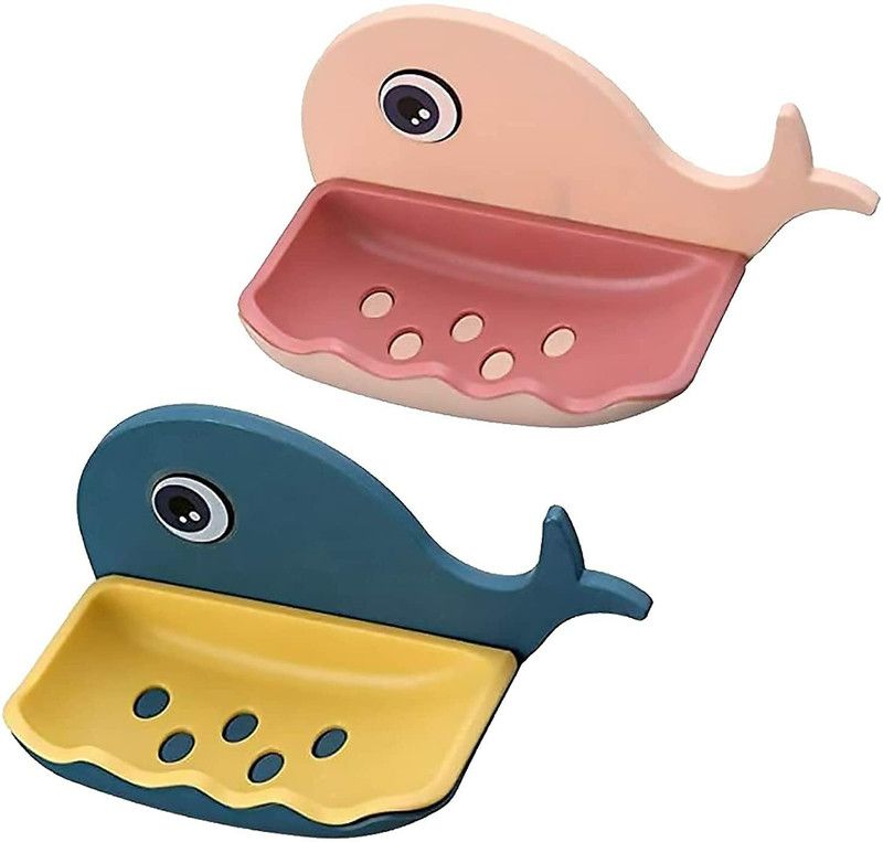 Ryzus Fish Shape Soap Holder for Multipurpose Plastic Dish Holder for Bathroom Accessory  (Multicolor)