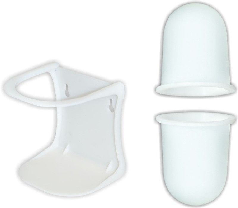IOTA Plastic Toothbrush Holder  (White, Wall Mount)