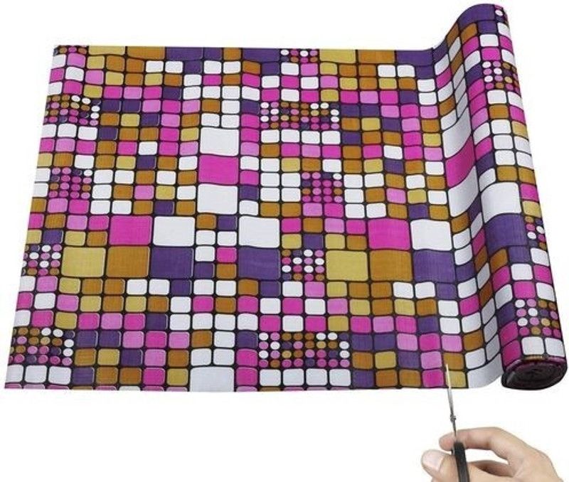 Home Ark 5 Meter Long Roll/Mat for Kitchen,Shelf.Anti slip and waterproof(Pink S)  (1 Ply, 1 Sheets)