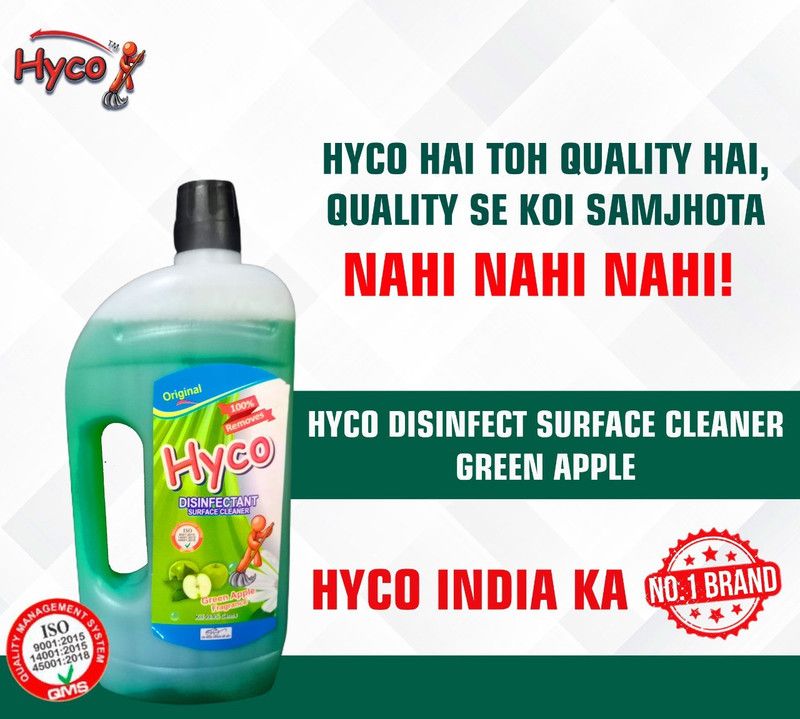 Hyco disinfectant surface cleaner 1ltr+floor cleaner green apple  (1000 ml)