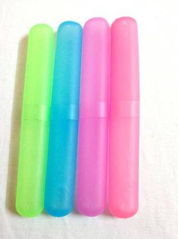 SOLTEX Travel Plastic Toothbrush Cover, Pack of 4, Multicolour Plastic Toothbrush Holder (Multicolor) Plastic Toothbrush Holder