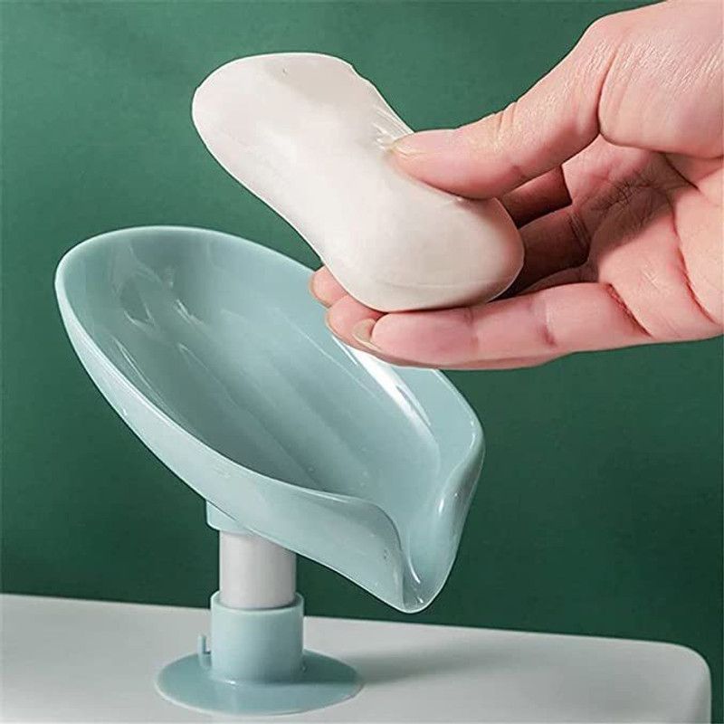 Morbrix Bar Soap Holder Soap Dishes Sponge Container with Suction Cup Leaf Shape Self Draining Soap Stand  (Multicolor)