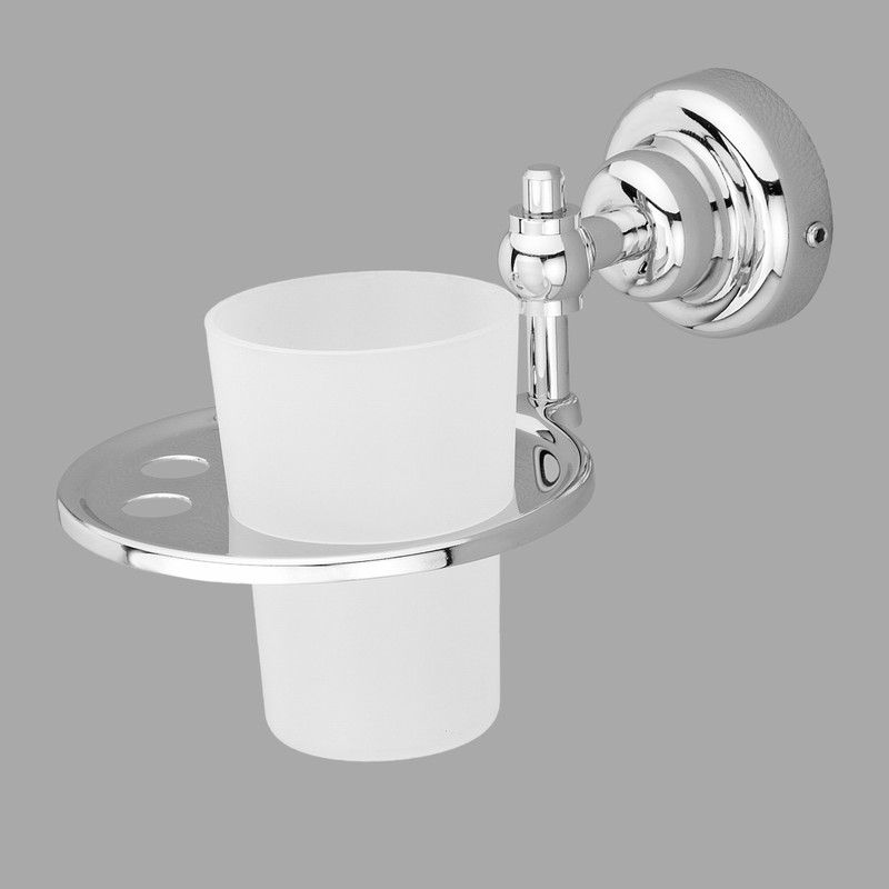 Plantex Platinum Stainless Steel 304 Grade Skyllo Tumbler Holder/Tooth Brush Holder/Bathroom Accessories(Chrome - Pack of 3) Stainless Steel Toothbrush Holder  (Silver, Wall Mount)