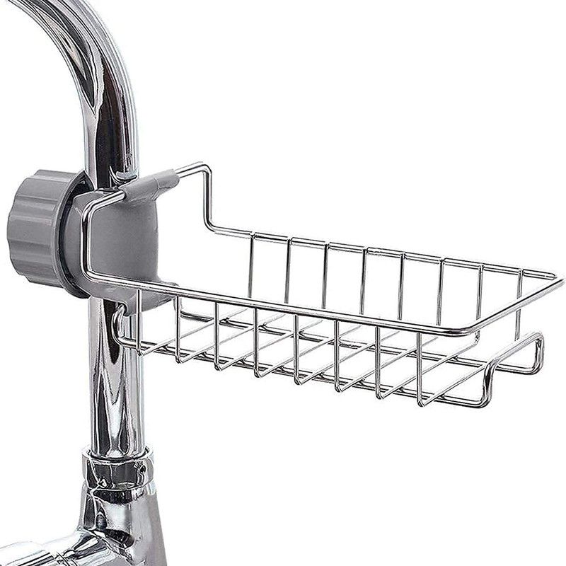 4tens Soap, Sponge Holder, Stainless Steel Sink Caddy Organizer  (Silver)