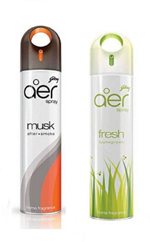 Godrej Aer Musk After Smoke & Fresh Lush Green(Pack of 2) Spray  (2 x 270 ml)