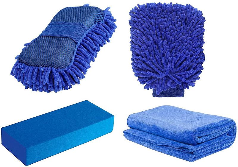 Aloud Creations PVA Magic Sponge, Microfiber Sponge, Microfiber Gloves and Microfiber Cloth Scrub Pad, Glove