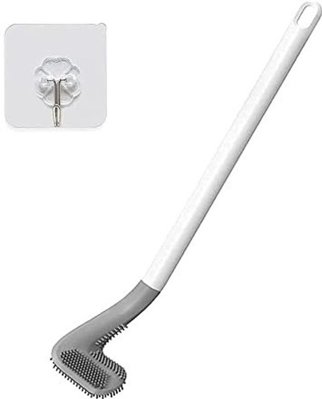 Hridaan Golf Head Silicone Toilet Brush with Slim No-Slip Long Handle-WHITE  (White)