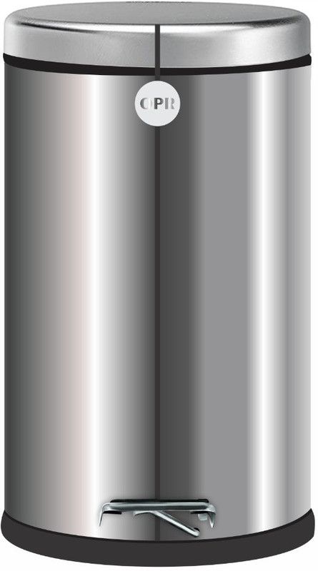 OPR Stainless Steel Plain Pedal Bin with Plastic Bucket (5 L, 7 x 11 Inches) Stainless Steel Dustbin  (Steel)