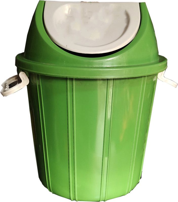 Etatoi dustbin Plastic Dustbin  (Green, White)