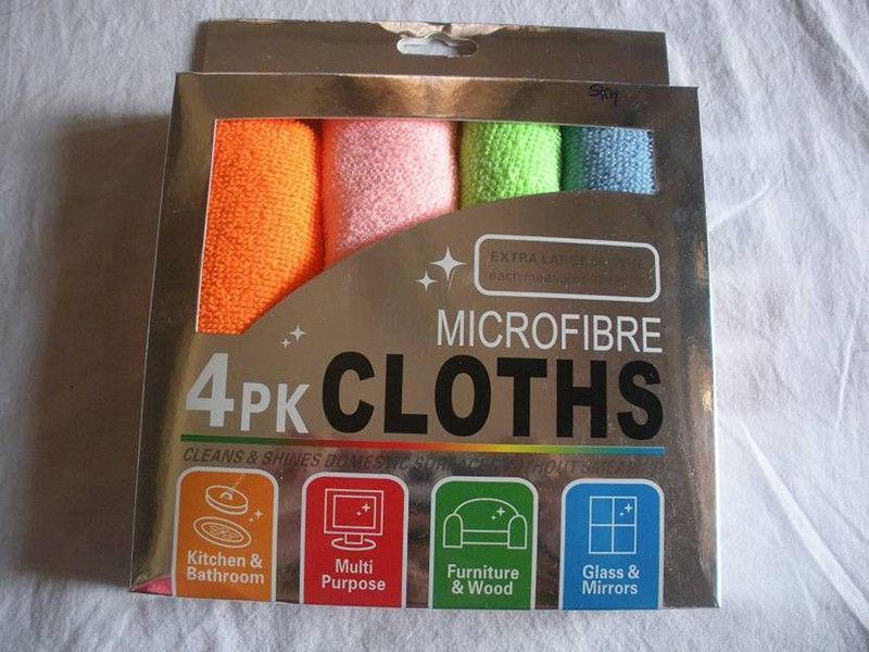 Epyz Microfiber Cleaning Cloth For Home, office And Cars Set of 4(Assorted Colors) (2) Dry Plastic Cleaning Cloth