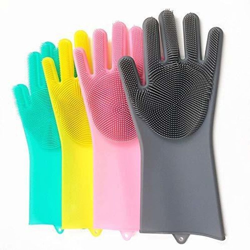 parmukh Silicon Kitchen Linen Set Wet and Dry Glove  (Free Size)
