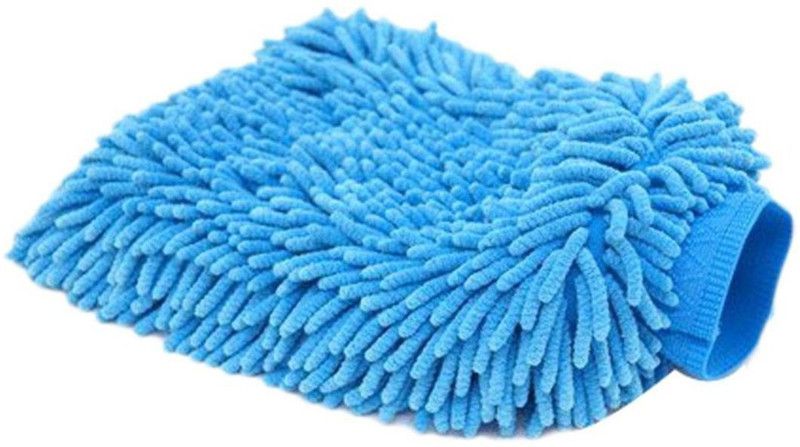 Hot Dealzz 1pcs. Blue color Microfiber Multipurpose Cleaning Glove  Wet and Dry Disposable Glove  (Free Size)