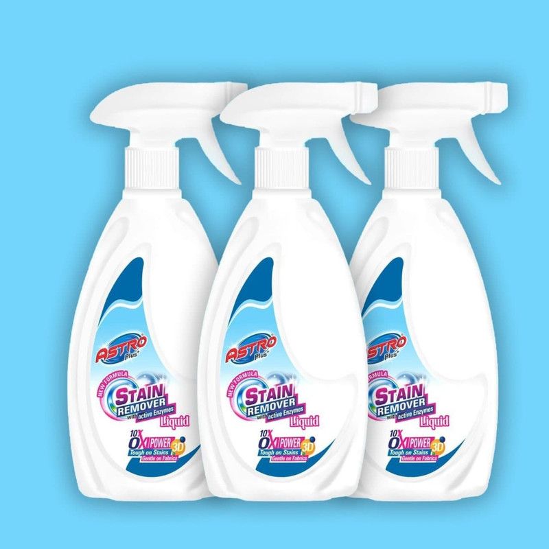 Astro Plus+ Stain Remover Liquid With Active Enzymes Stain Remover With.(500ml)3 PC Stain Remover Stain Remover