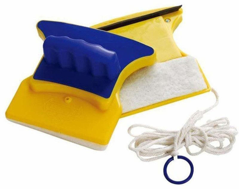 STOREVISE Magnetic Window Cleaner Double-Side Glazed Two Sided Glass Cleaner Wiper with 2 Extra Cleaning Cotton Cleaner Squeegee Washing Equipment Household Cleaner Flat Mop Dust Mop  (Multicolor)