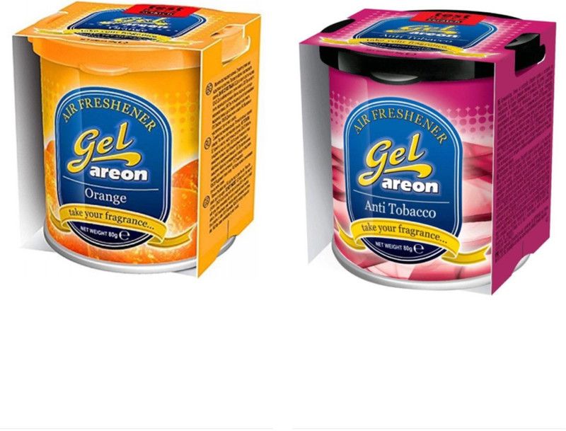 areon Orange & Anti Tobacco Car Freshener Gel  (2 x 80 g)