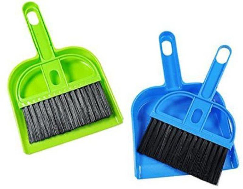 SG Retail Collection Mini Dustpan with Cleaning Brush (Set of 2) Plastic Dustpan  (Blue, Green)